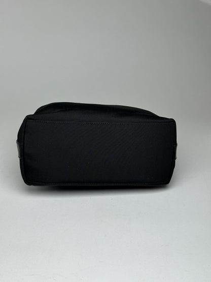 Vintage Gucci Canvas Leather Bag Black