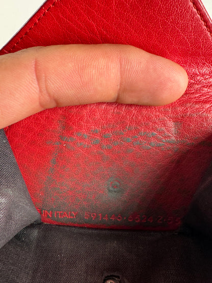 Vintage Balenciaga Leather Postal Card Holder red