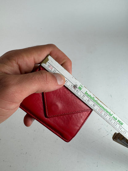 Vintage Balenciaga Leather Postal Card Holder red