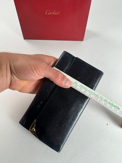 Vintage Cartier Leather Card  Holder Black
