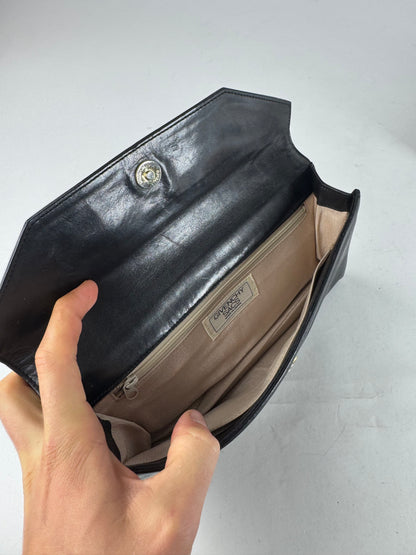 Vintage Givenchy Snake Emblossed Leather Clutch black