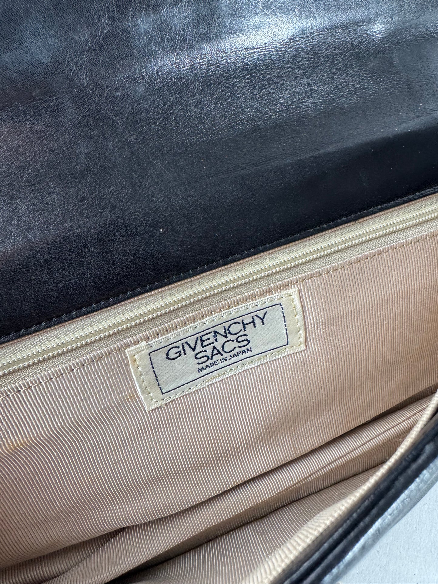 Vintage Givenchy Snake Emblossed Leather Clutch black