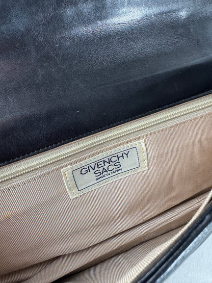 Vintage Givenchy Snake Emblossed Leather Clutch black