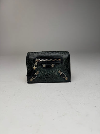Vintage Balenciaga City Leather Card Holder Blue black