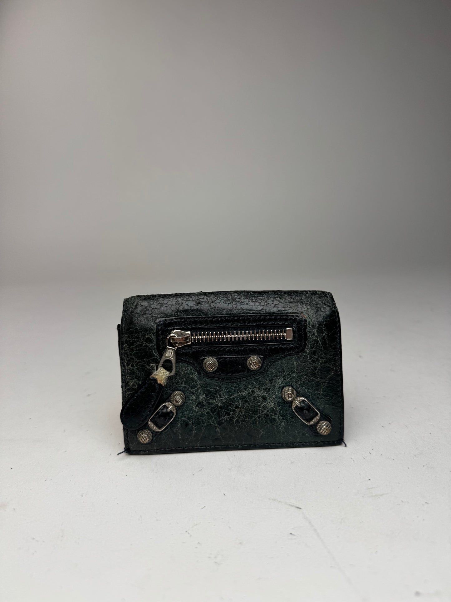 Vintage Balenciaga City Leather Card Holder Blue black