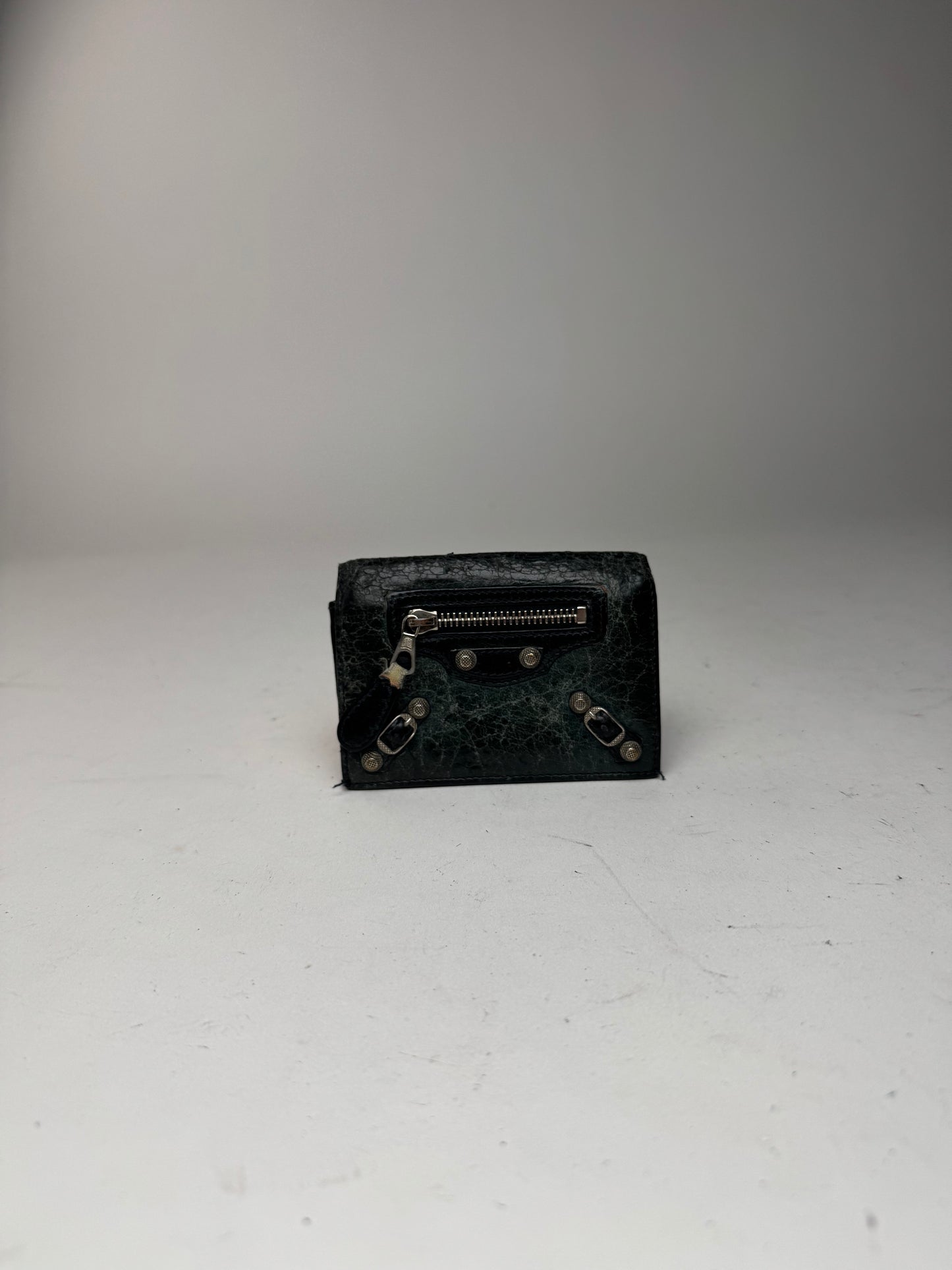 Vintage Balenciaga City Leather Card Holder Blue black