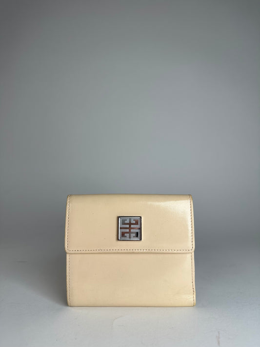 Vintage Givenchy Patent Leather Wallet Beige