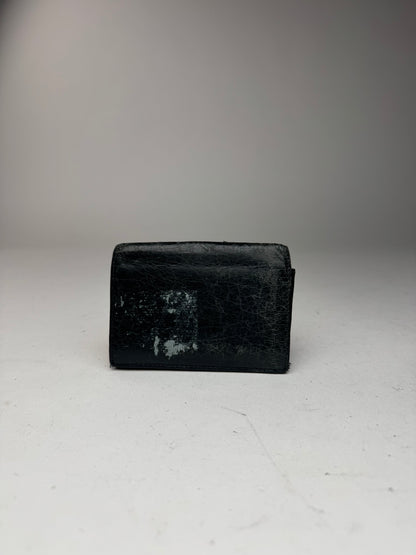 Vintage Balenciaga City Leather Card Holder Blue black