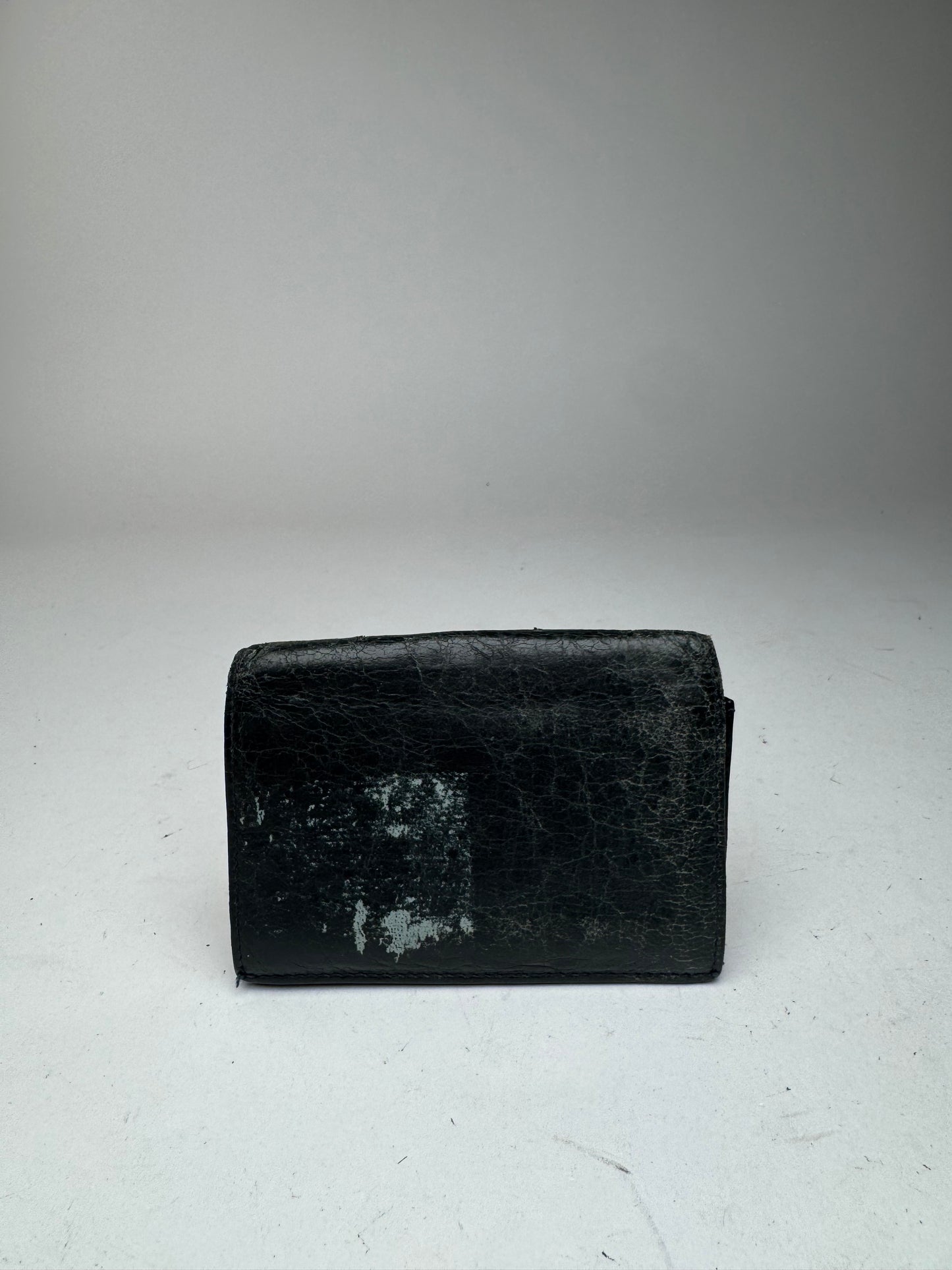 Vintage Balenciaga City Leather Card Holder Blue black