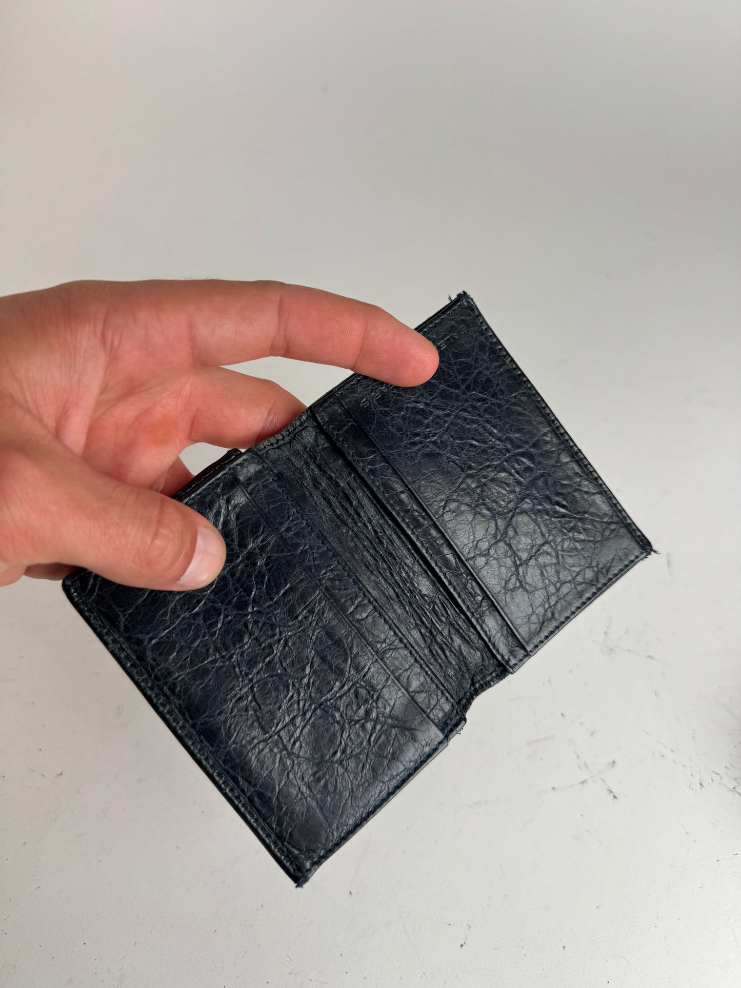 Vintage Balenciaga City Leather Card Holder Blue black