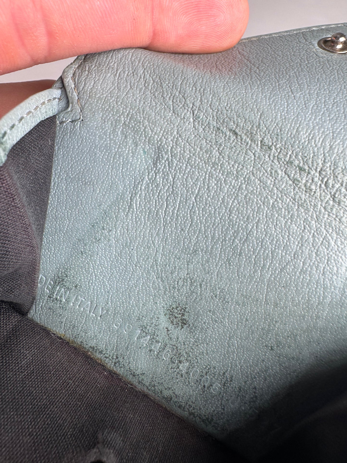 Vintage Balenciaga Leather Postal Card Holder Light Blue