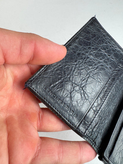 Vintage Balenciaga City Leather Card Holder Blue black