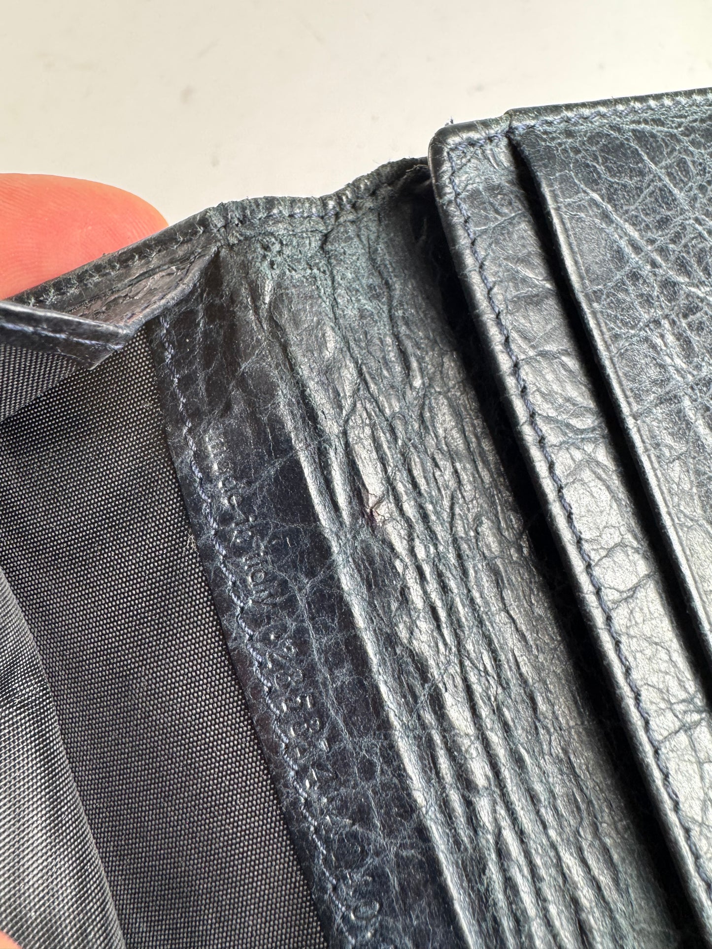 Vintage Balenciaga City Leather Card Holder Blue black