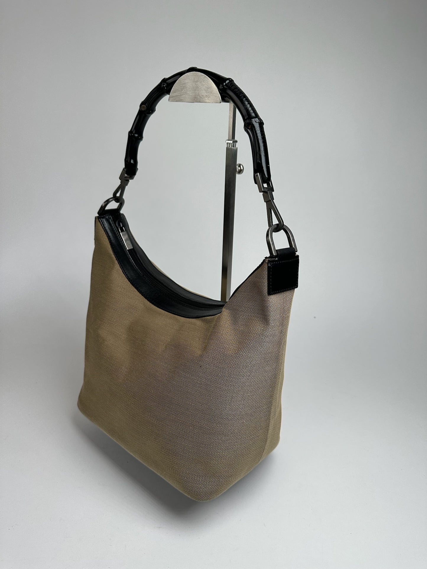 Vintage Gucci Top Handler Handbag Gray