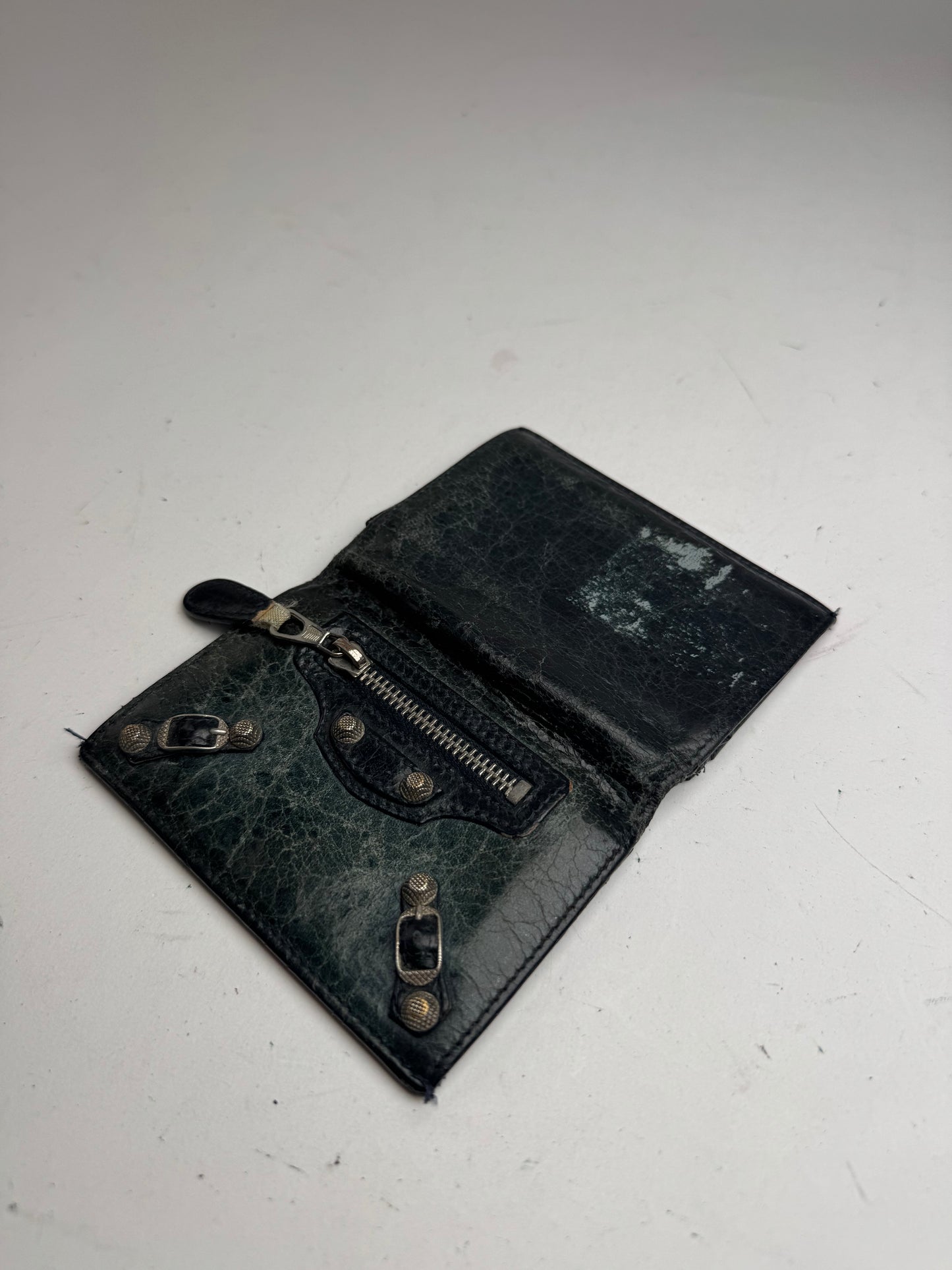Vintage Balenciaga City Leather Card Holder Blue black