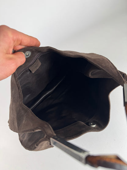 Vintage Gucci Big Suede Bag brown