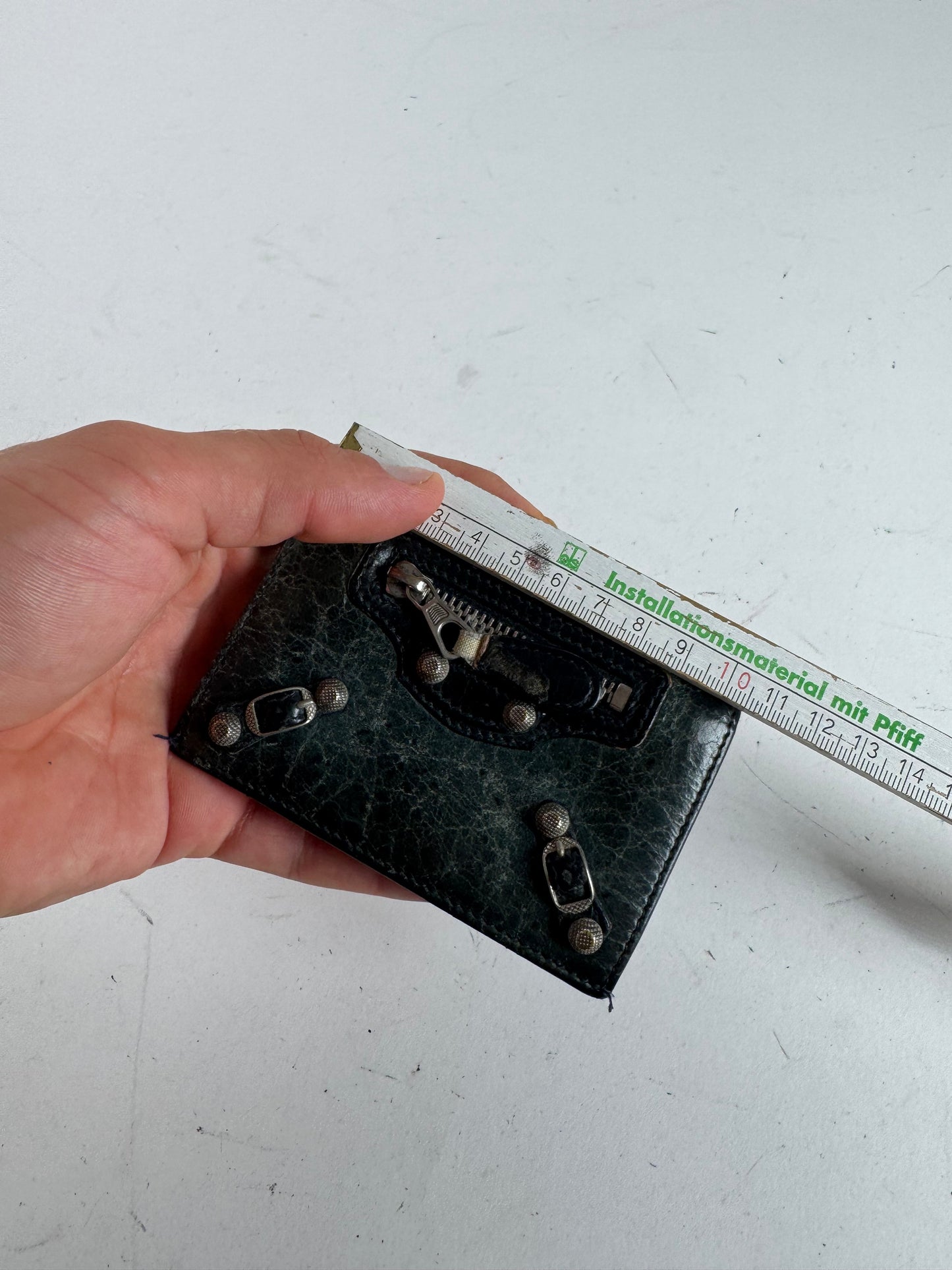 Vintage Balenciaga City Leather Card Holder Blue black