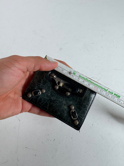 Vintage Balenciaga City Leather Card Holder Blue black