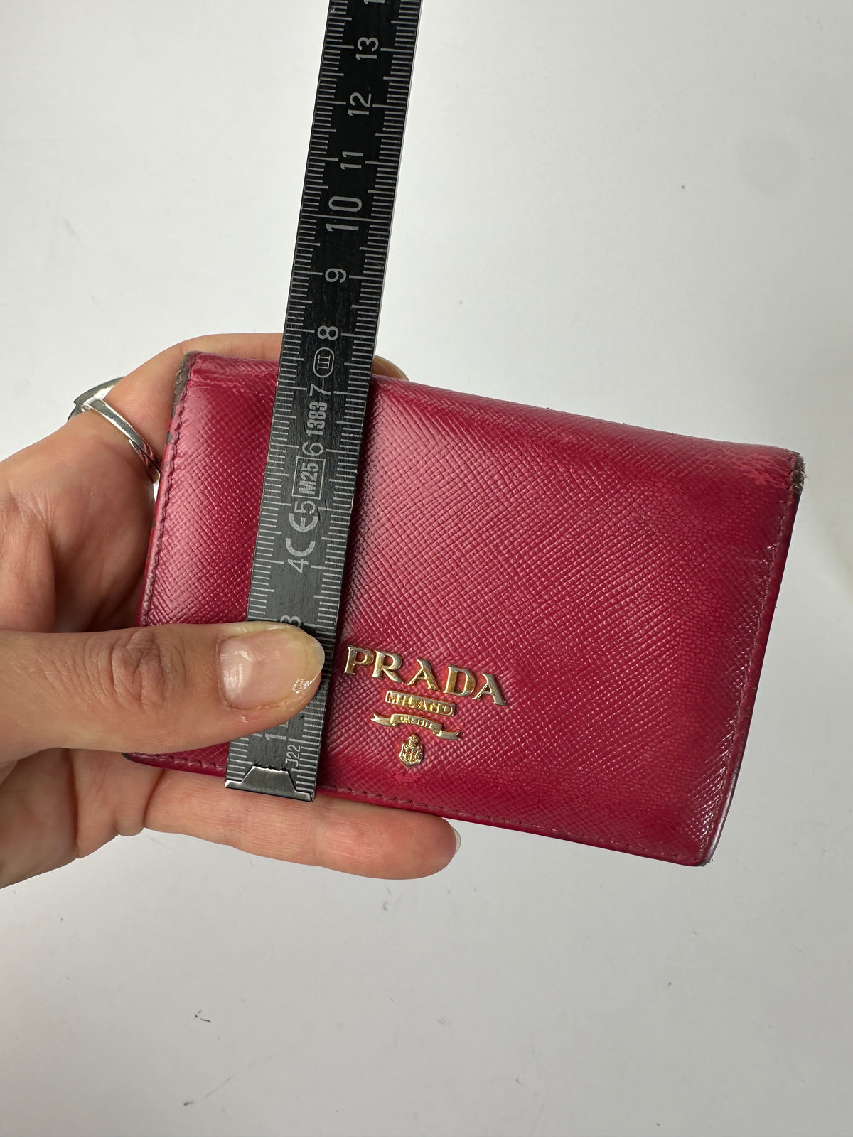 Vintage Prada Saffiano Leather Bifold Wallet Late 1990s Red