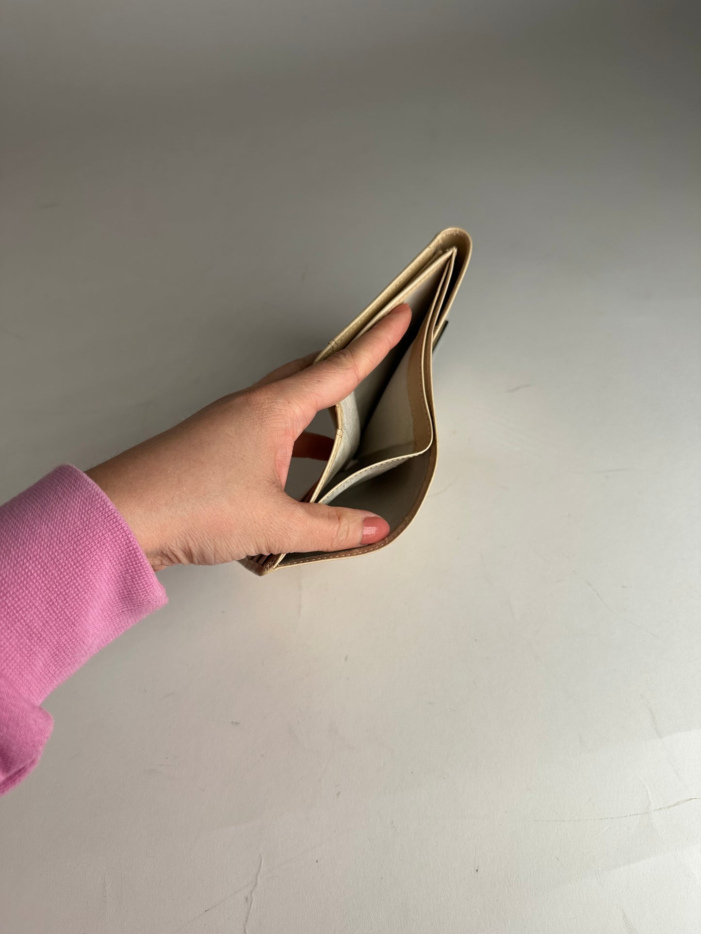 Vintage Givenchy Patent Leather Wallet Beige