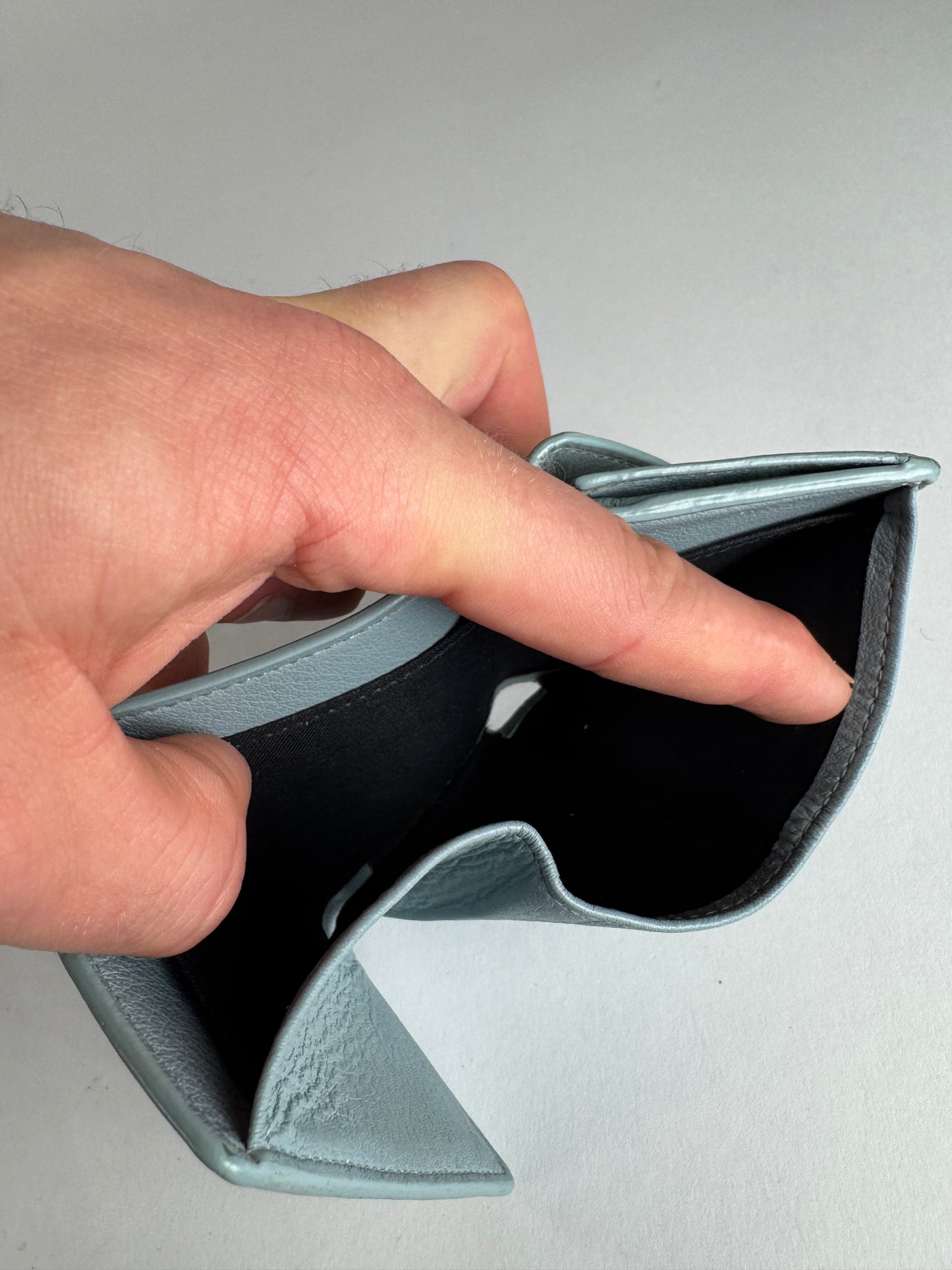 Vintage Balenciaga Leather Postal Card Holder Light Blue