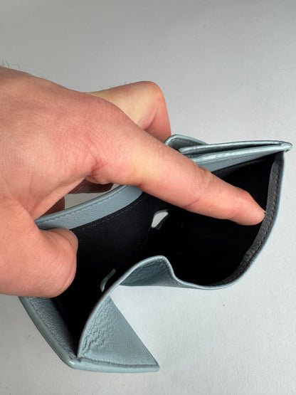 Vintage Balenciaga Leather Postal Card Holder Light Blue