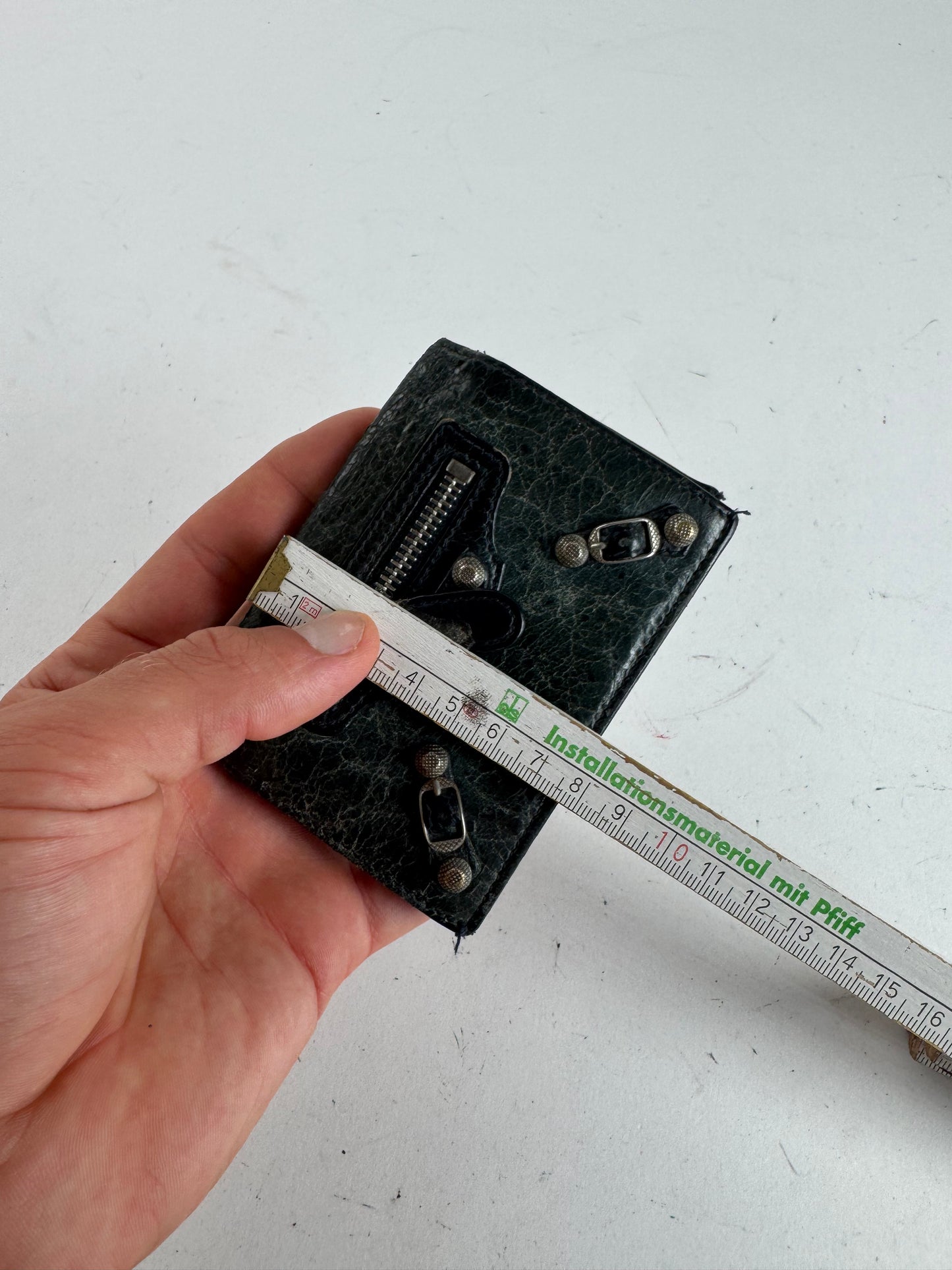 Vintage Balenciaga City Leather Card Holder Blue black