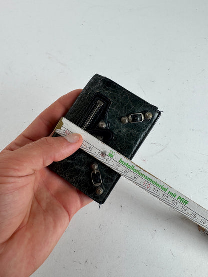 Vintage Balenciaga City Leather Card Holder Blue black