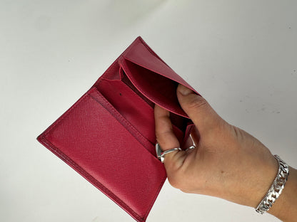 Vintage Prada Saffiano Leather Bifold Wallet Late 1990s Red