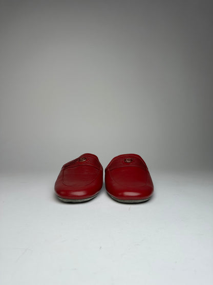 Vintage Dior Leather Slides Red EU37