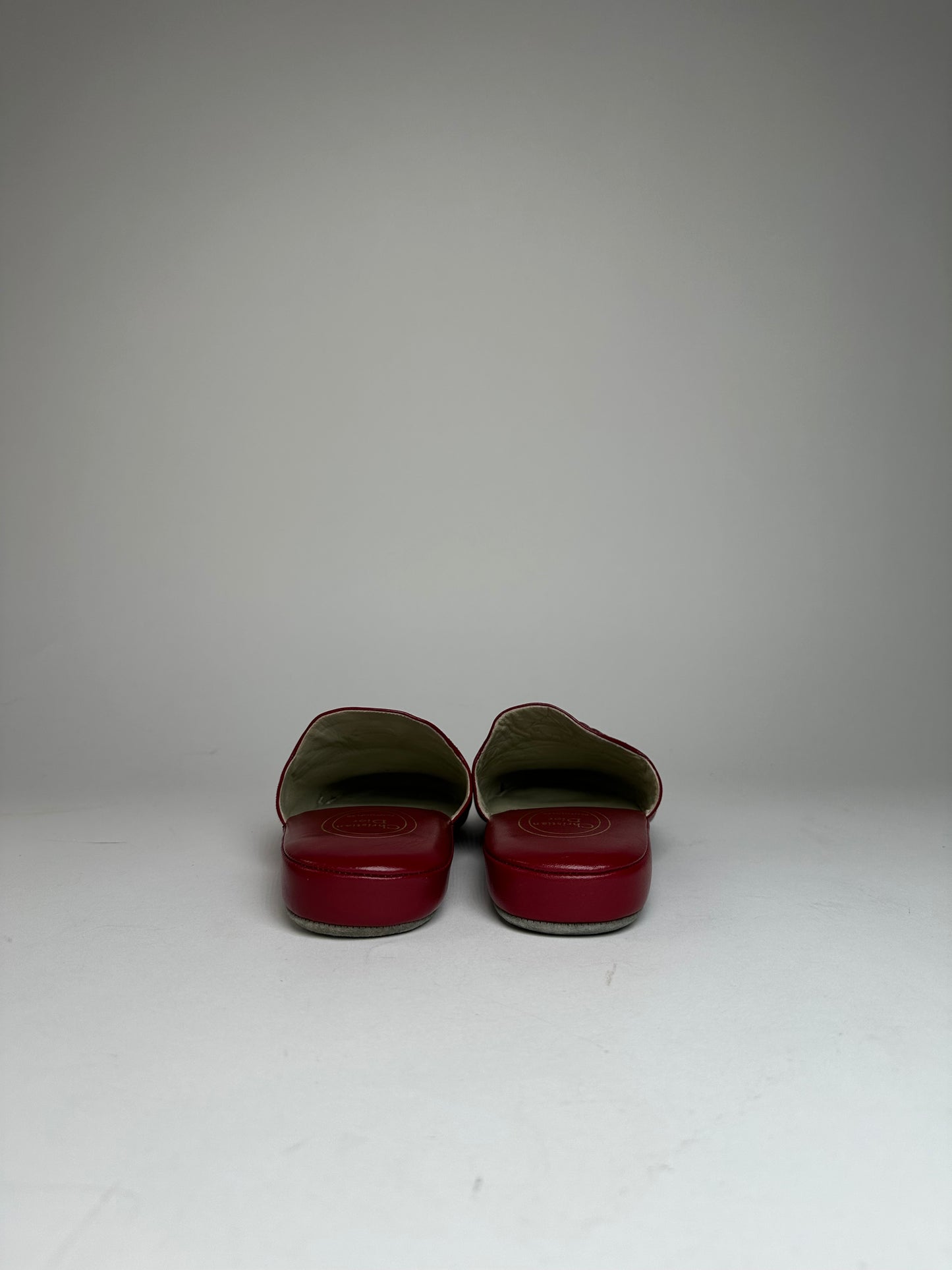 Vintage Dior Leather Slides Red EU37