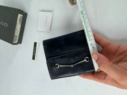 Vintage Gucci Patent Leather Horsebit Wallet Black