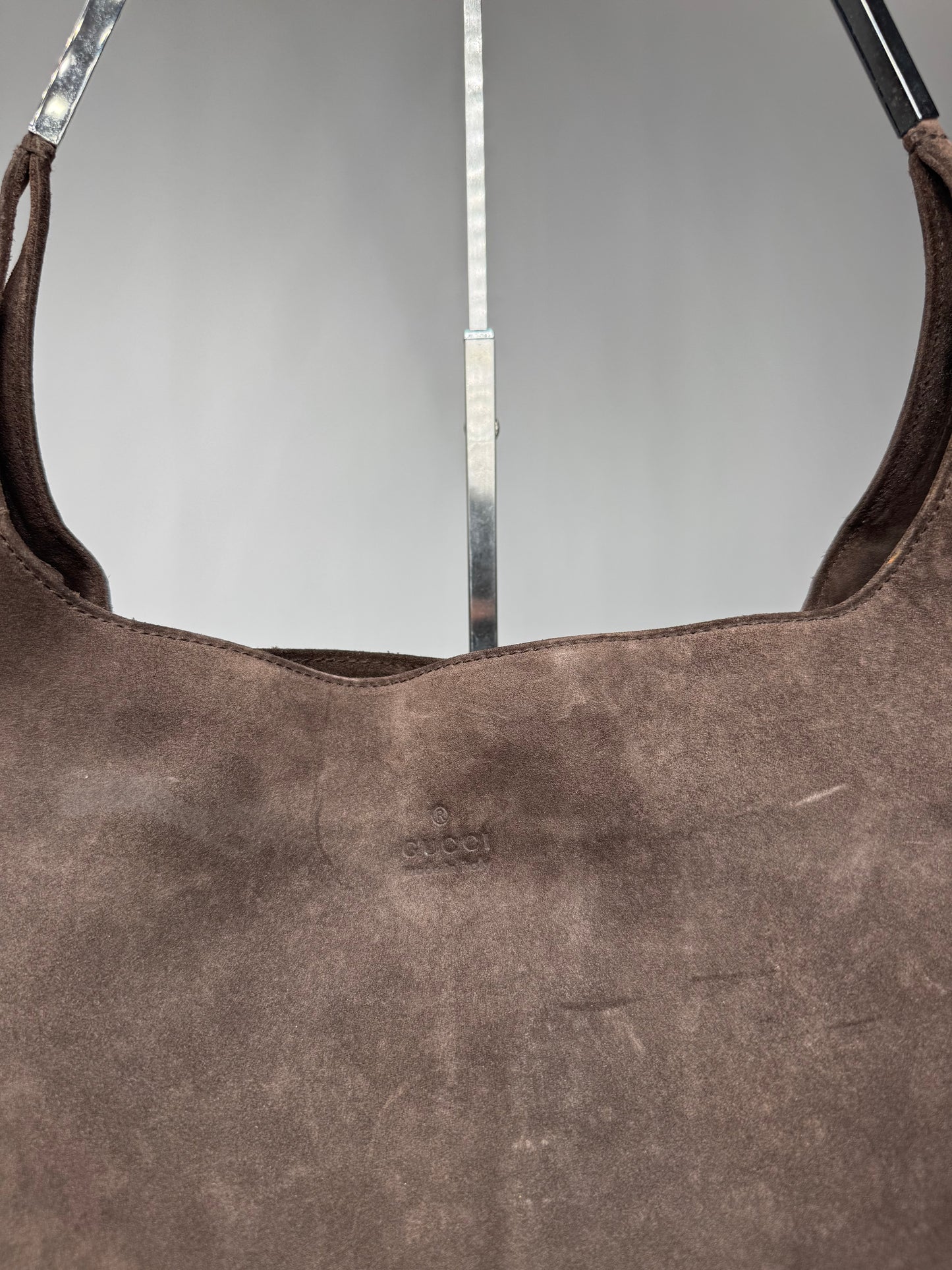 Vintage Gucci Big Suede Bag brown