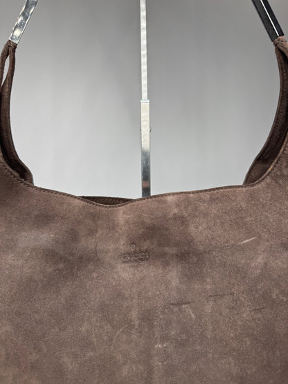 Vintage Gucci Big Suede Bag brown