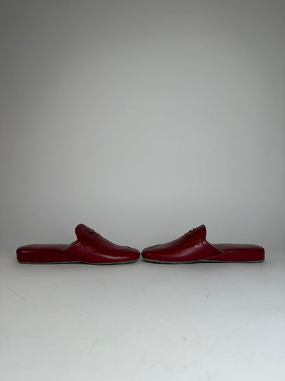 Vintage Dior Leather Slides Red EU37