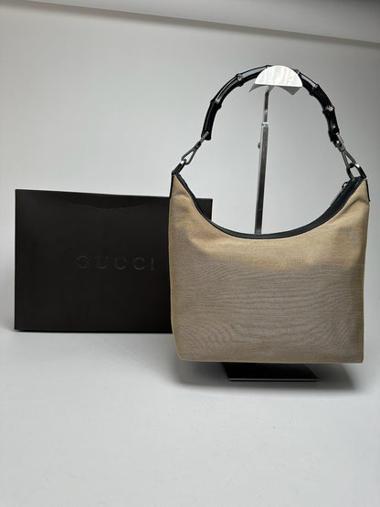 Vintage Gucci Top Handler Handbag Gray