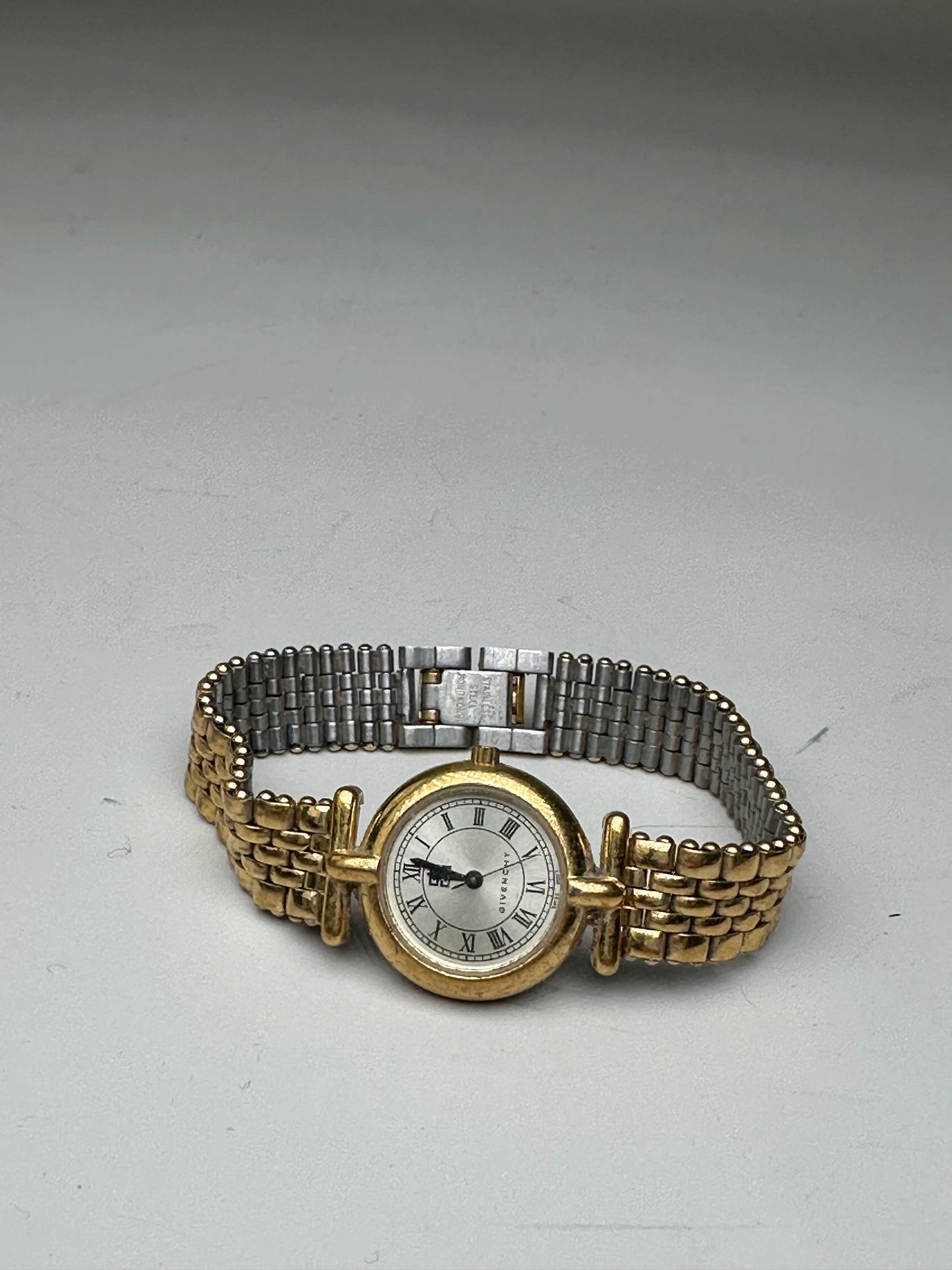 Vintage Givenchy Stainless Steel Bracelet Watch Gold Silver