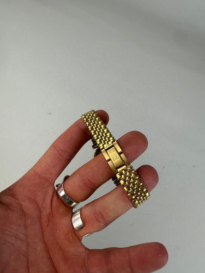 Vintage Givenchy Stainless Steel Bracelet Watch Gold Silver