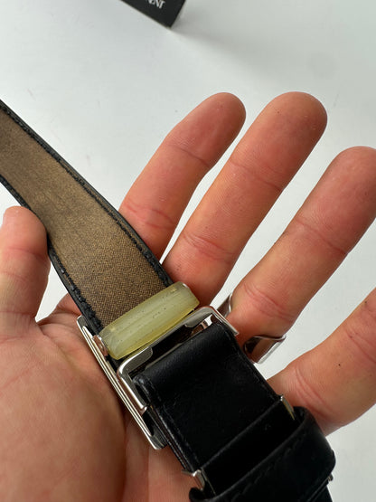 Vintage Yves Saint Laurent Snake Emblossed Leather Belt Black