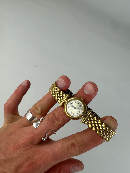 Vintage Givenchy Stainless Steel Bracelet Watch Gold Silver