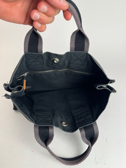 Sac cabas vintage Hermès Mini en toile noire