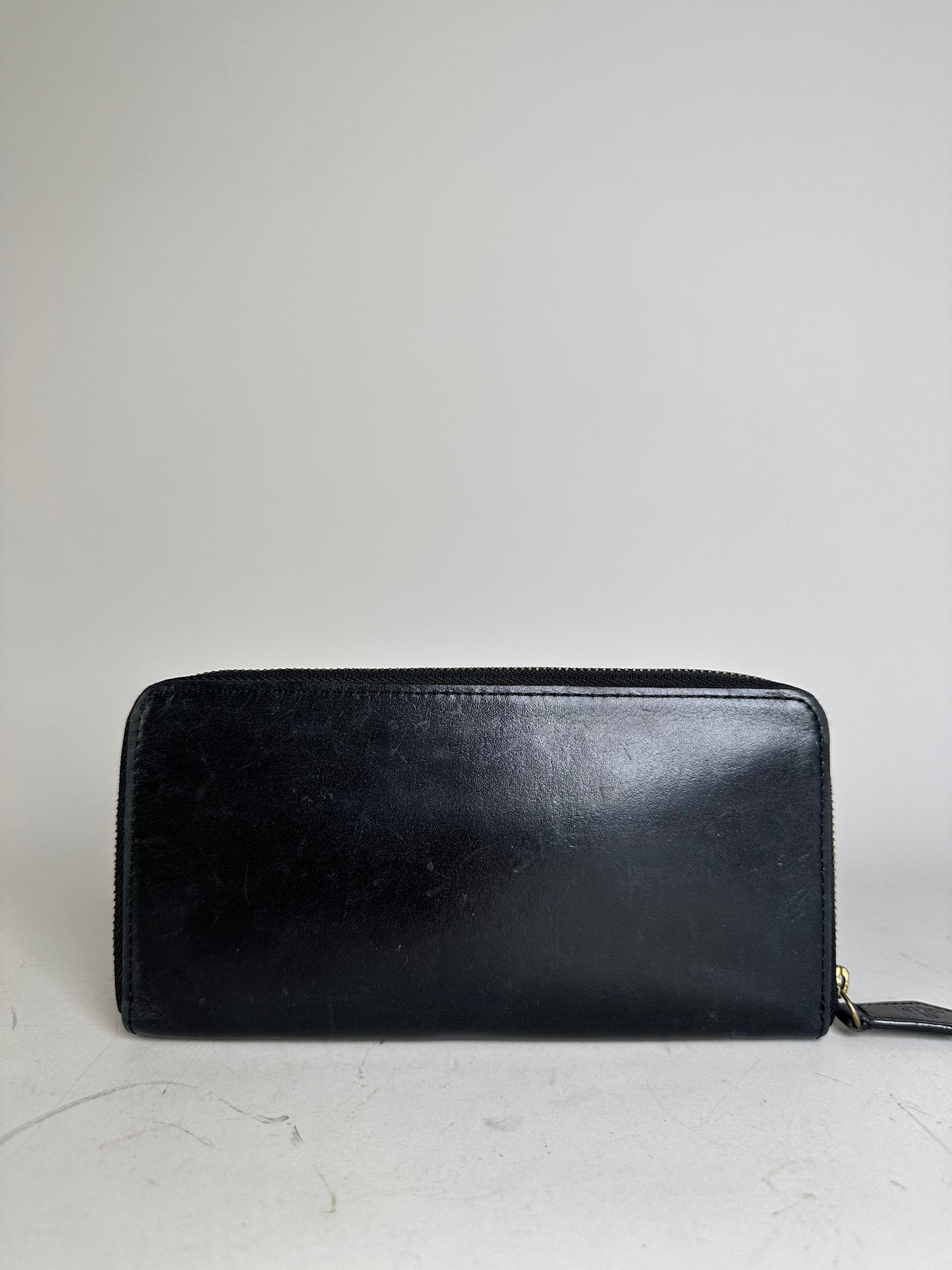 Vintage Vivienne Westwood Leather Wallet Black Gold