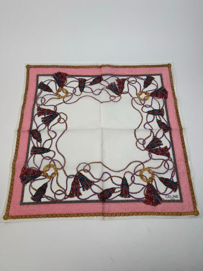 Vintage Celine Scarf White pink