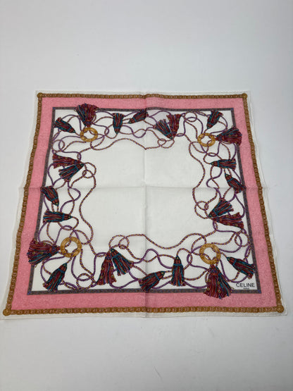 Vintage Celine Scarf White pink