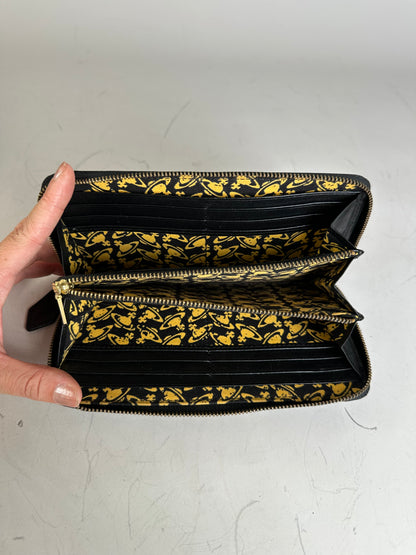 Vintage Vivienne Westwood Leather Wallet Black Gold