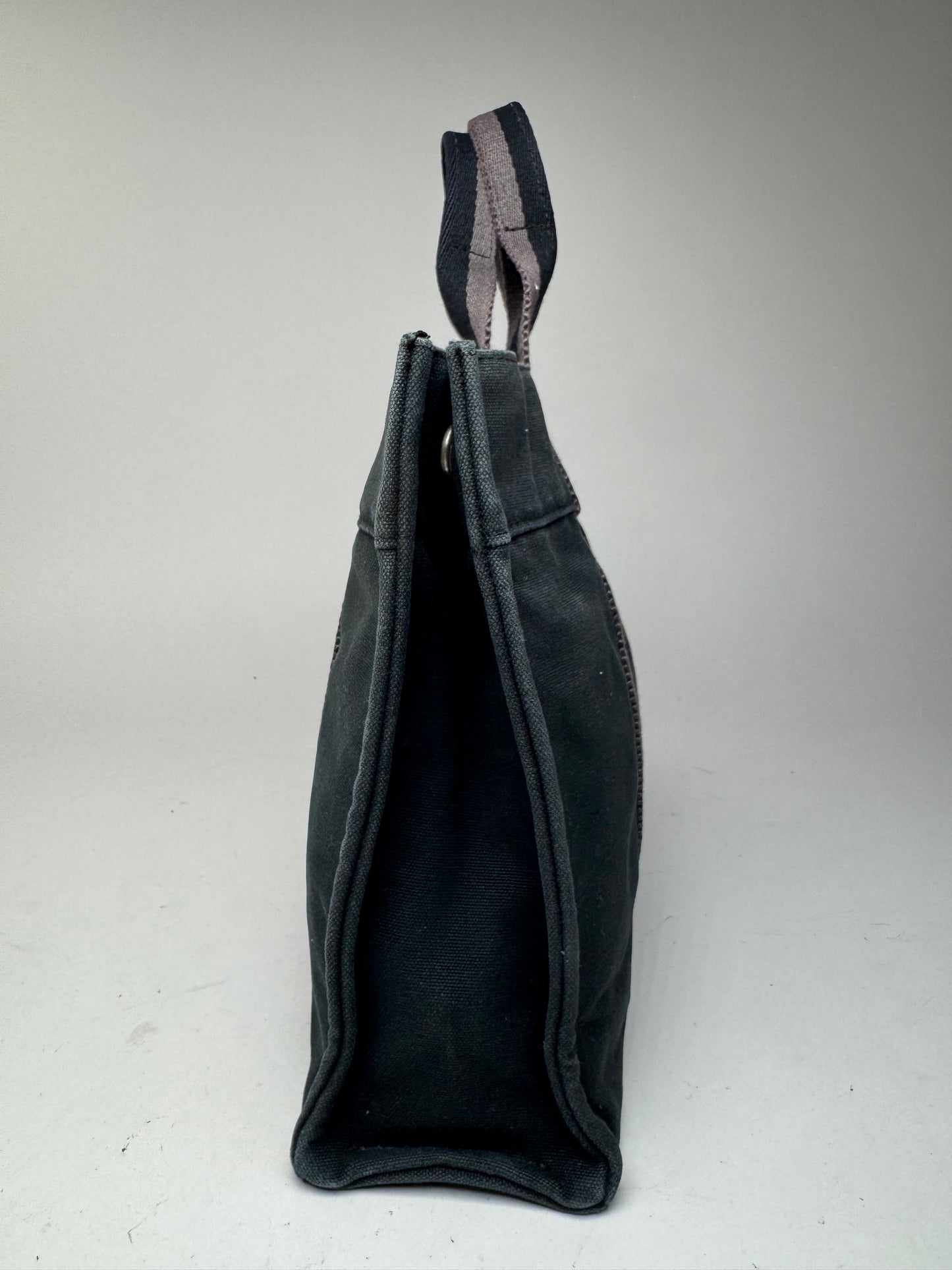 Sac cabas vintage Hermès Mini en toile noire