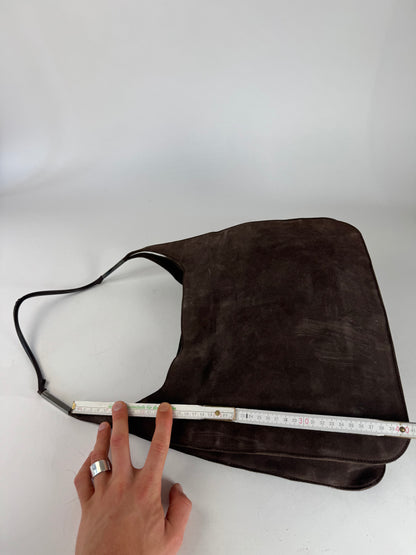 Vintage Gucci Big Suede Bag brown