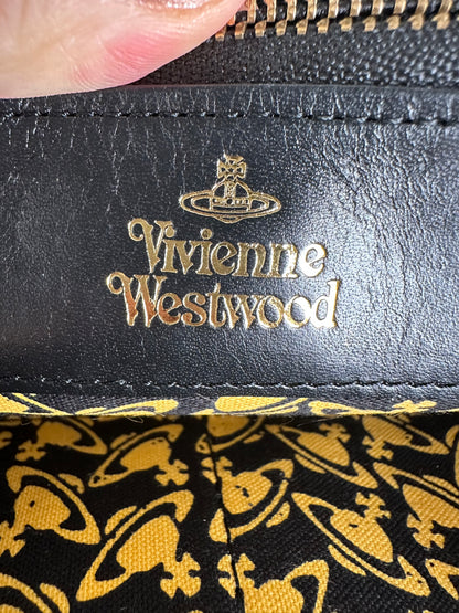 Vintage Vivienne Westwood Leather Wallet Black Gold
