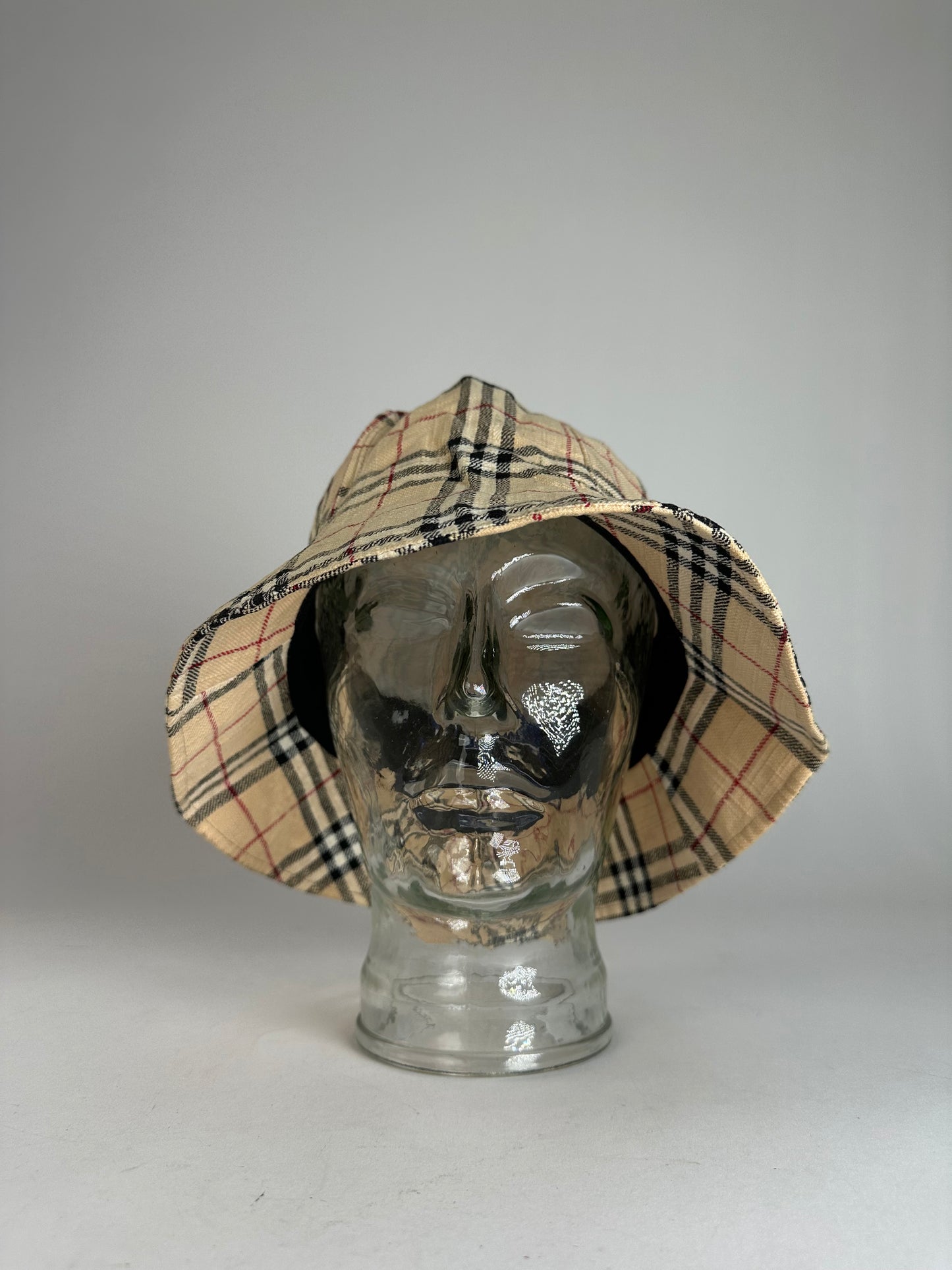 Vintage Burberry Nova Check Bucket Hat Beige M