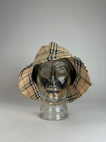 Vintage Burberry Nova Check Bucket Hat Beige M